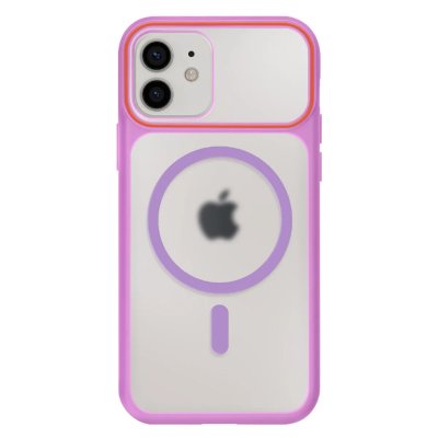 AVIZAR Coque Pour Iphone 12 / 12 Pro Magsafe Bimati&egrave;re Dos Rigide Violet