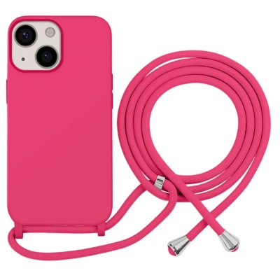 MOXIE Coque pour iPhone 13 en TPU Premium Color Lace avec Cordon Tour de Cou Fuchsia