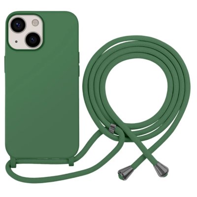 MOXIE Coque pour iPhone 13 en TPU Premium Color Lace avec Cordon Tour de Cou Kaki