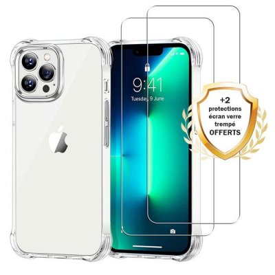 EVETANE Coque pour Iphone 13 Pro antichoc transparente + 2 vitres []