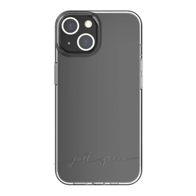 JUST GREEN Coque pour iPhone 14 Recyclable Biod&eacute;gradable transparent
