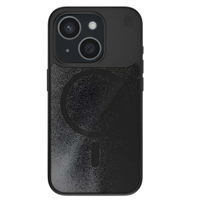 STM GOODS Coque pour iPhone 15 MagSafe Effet Sable Anti-rayures Noir - Neuf