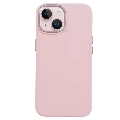 CRONG Coque pour iPhone 15 Plus MagSafe en Silicone Souple Antichocs  Rose