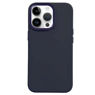 Coque pour iPhone 15 Pro MagSafe en Silicone Souple Antichocs Crong Bleu marine