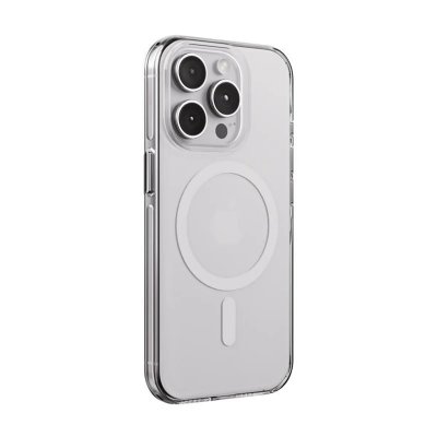 CRONG Coque pour iPhone 15 Pro MagSafe Rigide Antichocs Ol&eacute;ophobe  Blanc