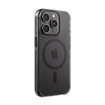 CRONG Coque pour iPhone 15 Pro MagSafe Rigide Antichocs Ol&eacute;ophobe  Noir