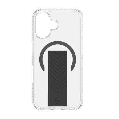 FORCE CASE Coque pour iPhone 16 Compatible MagSafe AIR Grip 3m et Accroche bandouli&egrave;re Transparent