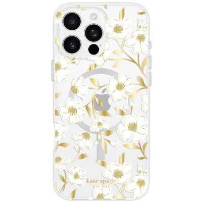 KATE SPADE Coque pour iPhone 16 Pro Max Motif Sunshine Floral Compatible MagSafe Blanc / Jaune