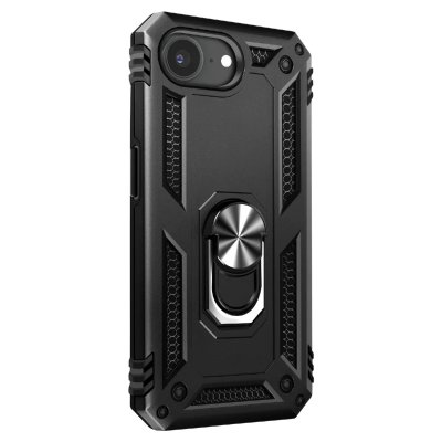 AVIZAR Coque pour iPhone 16e Hybride Bague Support Magn&eacute;tique Noir