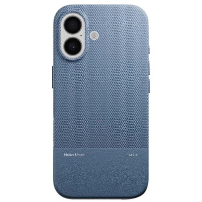 NATIVE UNION Coque pour iPhone 17 MagSafe Antichocs Textur&eacute;e S&eacute;rie ReClassic Bleu