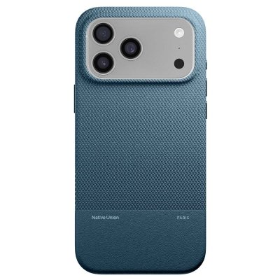 NATIVE UNION Coque pour iPhone 17 Pro MagSafe Antichocs Textur&eacute;e S&eacute;rie ReClassic Bleu