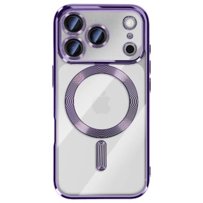 AVIZAR Coque pour iPhone 17 Pro Max Compatible MagSafe avec Contour Chrom&eacute; Violet