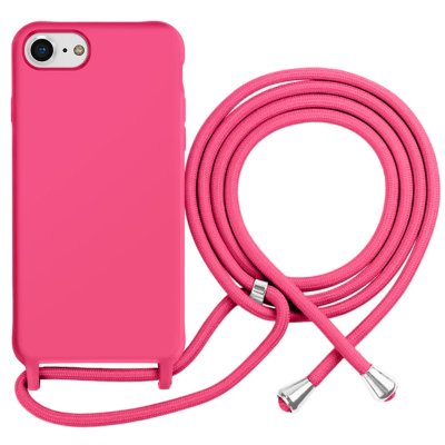 MOXIE Coque pour iPhone 7 / 8 en TPU Premium Color Lace avec Cordon Tour de Cou Fuchsia