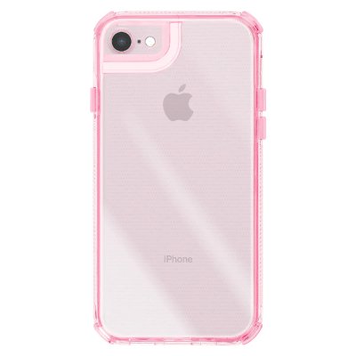 Coque pour iPhone 7/8/SE 2022 - AVIZAR - Bi-Mati&egrave;re - Antid&eacute;rapante - Rose - Textur&eacute;