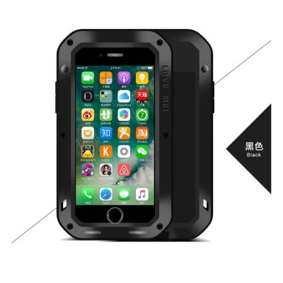 LOVE MEI Coque pour iPhone SE 2022 / 2020 / 8 / 7 Int&eacute;grale avec Film &eacute;cran Noir