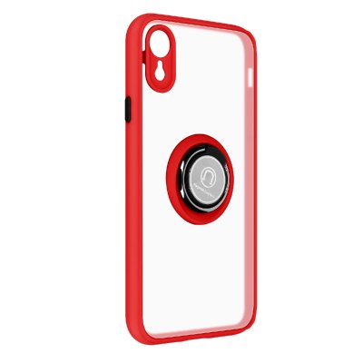 AVIZAR Coque pour iPhone XR Bi-mati&egrave;re Bague M&eacute;tallique Support Vid&eacute;o Rouge 