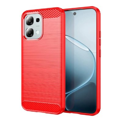 HTDMOBILES Coque pour Oppo A6 Pro 4G / 5G - housse etui silicone gel carbone + film ecran - ROUGE -