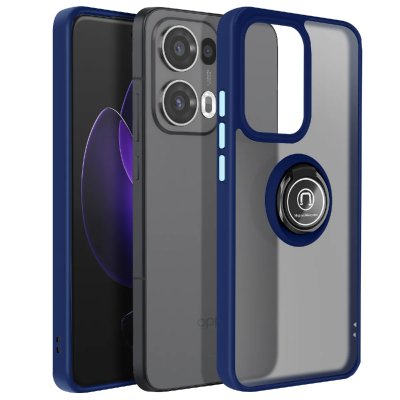 AVIZAR Coque pour Oppo Reno 13 Pro Bague Magn&eacute;tique Dos Translucide Bleu Nuit