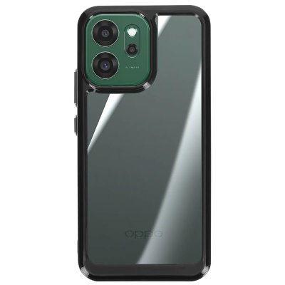 AVIZAR Coque pour Oppo Reno 14F / 14 FS Design Hybride Ultra-R&eacute;sistant Noir transparent