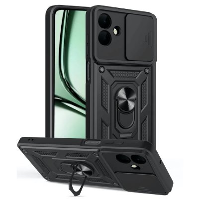 HTDMOBILES Coque pour Samsung Galaxy A07 - housse etui rigide anti choc + verre trempe - NOIR -