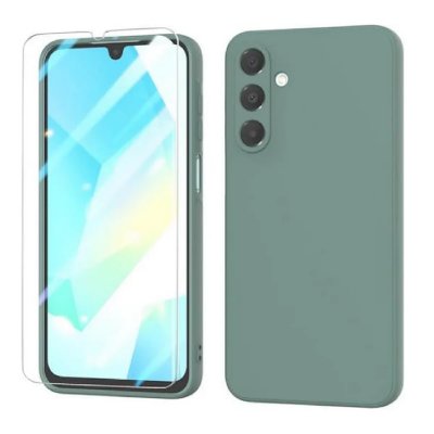 HTDMOBILES Coque pour Samsung Galaxy A17 5G - housse etui silicone gel fine + film ecran - VERT