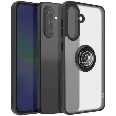 AVIZAR Coque pour Samsung Galaxy A36 Bague Magn&eacute;tique Dos Translucide Noir