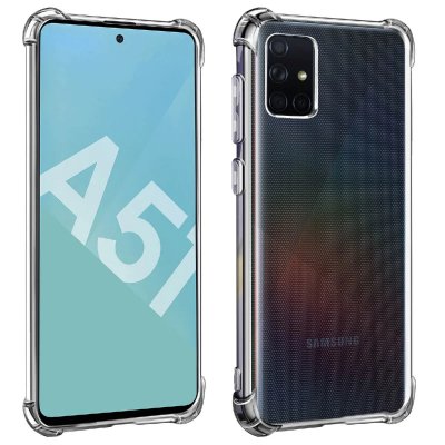 AVIZAR Coque pour Samsung Galaxy A51 Silicone Flexible Bumper R&eacute;sistant Transparent 