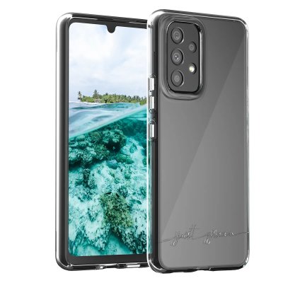 JUST GREEN Coque pour Samsung Galaxy A53 Recyclable Biod&eacute;gradable Transparent