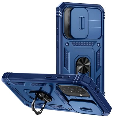 AVIZAR Coque pour Samsung Galaxy A56 Bague Magn&eacute;tique Protection cam&eacute;ra Bleu