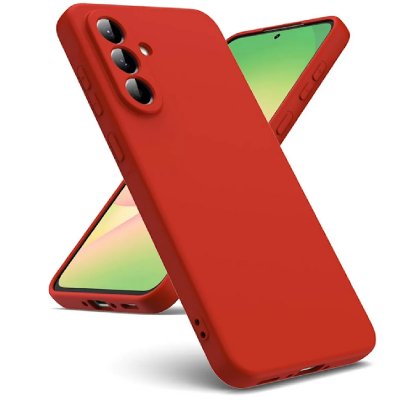 HTDMOBILES Coque pour Samsung Galaxy A57 5G - housse etui silicone gel fine + film ecran - ROUGE