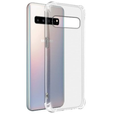 AVIZAR Coque pour Samsung Galaxy S10 5G Flexible Antichoc Coins Bumper Transparent 