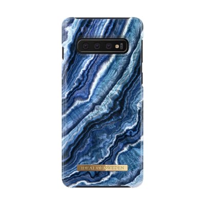 IDEAL OF SWEDEN Coque pour Samsung Galaxy S10 Tendance Magn&eacute;tique Indigo Swirl Bleu