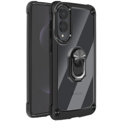 AVIZAR Coque pour Samsung Galaxy S25 Edge Bague Magn&eacute;tique Support Vid&eacute;o Noir