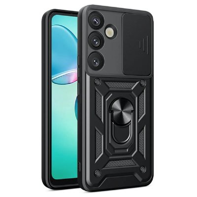 HTDMOBILES Coque pour Samsung Galaxy S26 Plus 5G (S26+) - housse etui rigide anti choc + verre trempe - NOIR -