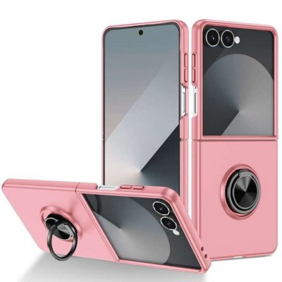HTDMOBILES Coque pour Samsung Galaxy Z Flip 7 - housse etui rigide bague anti choc magnetique - ROSE