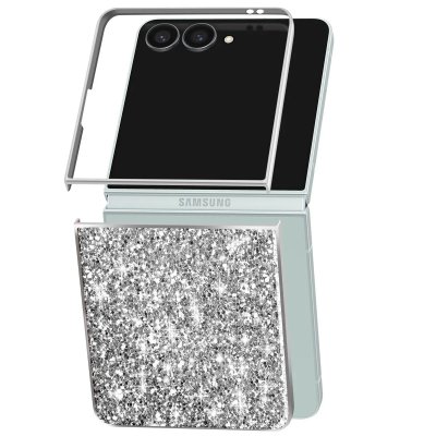 AVIZAR Coque pour Samsung Galaxy Z Flip 7 Paillet&eacute;e Scintillante Ultra-Chic Argent