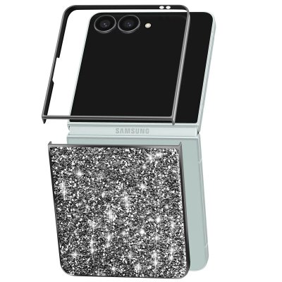 AVIZAR Coque pour Samsung Galaxy Z Flip 7 Paillet&eacute;e Scintillante Ultra-Chic Noir