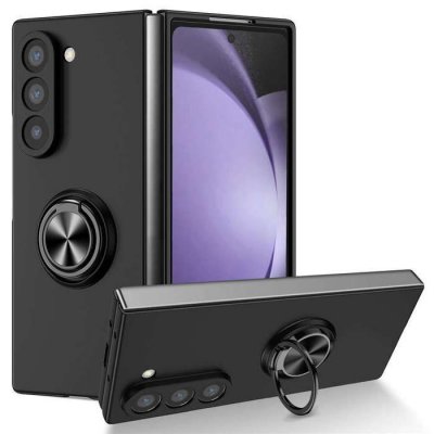 HTDMOBILES Coque Pour Samsung Galaxy Z Fold 7 - Housse Etui Rigide Bague Anti Choc Magnetique - Noir