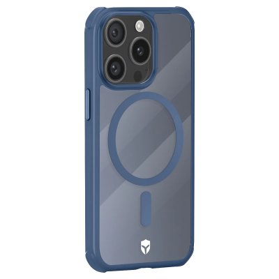 BIG BEN Coque Renforc&eacute;e AIR FROST MagSafe pour iPhone 15 Pro Bleu marine