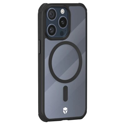 FORCE CASE Coque Renforc&eacute;e AIR FROST MagSafe pour iPhone 15 Pro Max Noir