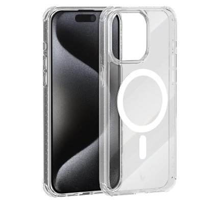 BIGBEN CONNECTED Coque renforc&eacute;e Magsafe Forcecase iPhone 15 Pro - Transparent