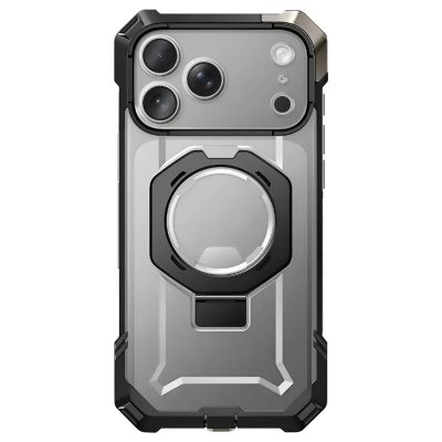 SUPCASE Coque Renforc&eacute;e pour iPhone 17 Pro Max S&eacute;rie Unicorn Beetle Grip avec B&eacute;quille Noir