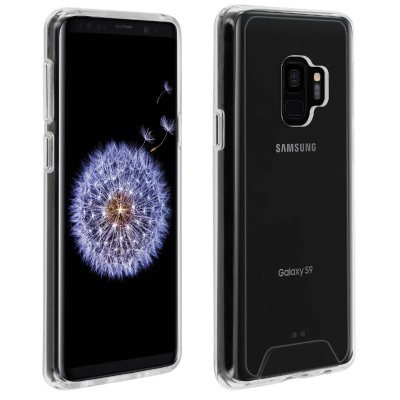 AVIZAR Coque Samsung Galaxy S9 Protection Cristal Bi-mati&egrave;re Antichocs Transparent