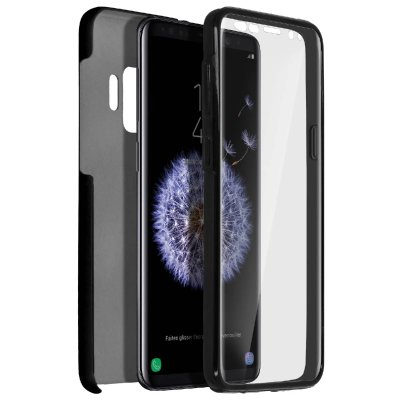 AVIZAR Coque Samsung Galaxy S9 Protection Silicone plus Arri&egrave;re Polycarbonate - Noir 