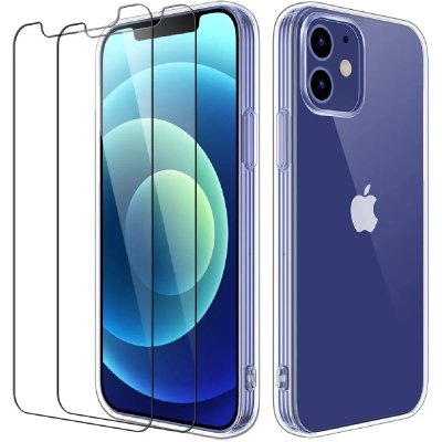 Coque Silicone + 2 Vitres Protection Ecran Pour Apple iPhone 12 PRO MAX