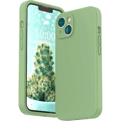 LITTLE BOUTIK Coque Silicone Pour iPhone 14 Couleur Vert Protection Objectif Appareil Photo