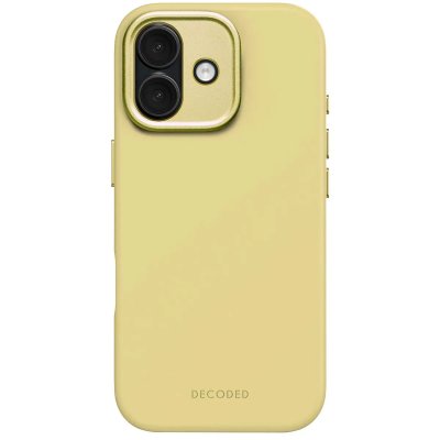 DECODED Coque Silicone pour iPhone 17 Antimicrobienne Compatible MagSafe Jaune