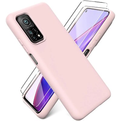 LITTLE BOUTIK Coque Silicone Rose + 2 Verres Trempes Pour Xiaomi 11T / 11T Pro
