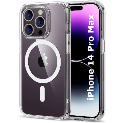 LITTLE BOUTIK Coque Silicone Transparente Compatible Magsafe Pour iPhone 14 Pro Max