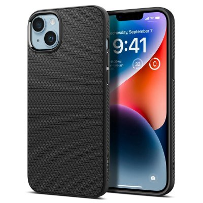 SPIGEN Coque  Iphone 14 Motif G&eacute;om&eacute;trique Noir Mat